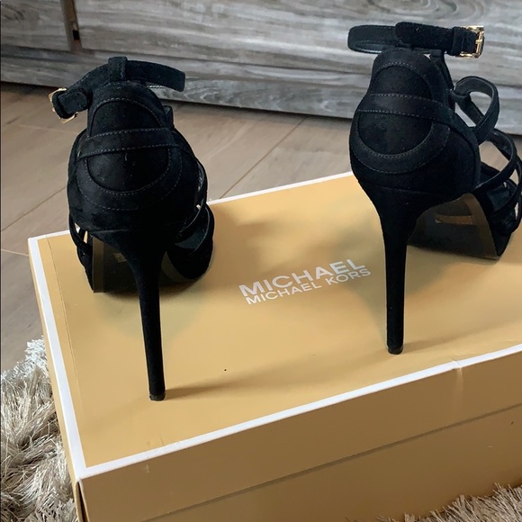 Black MICHAEL Michael Kors Sandra platform suede - Picture 3 of 6